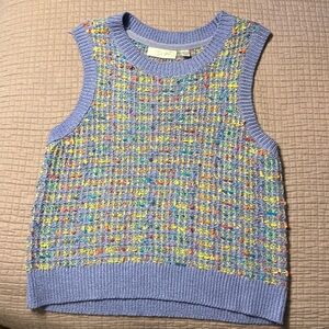 RD Style lilac and multi color sweater vest L. Like new.